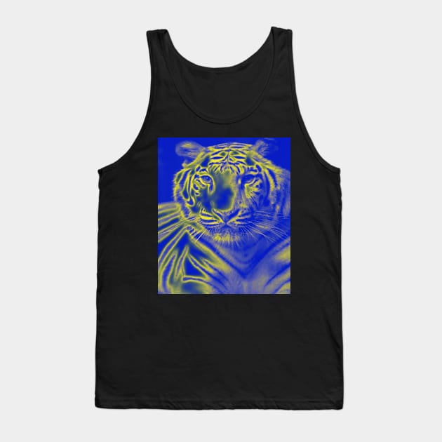 White Tiger from India - Yellow colour Tank Top by The Black Panther